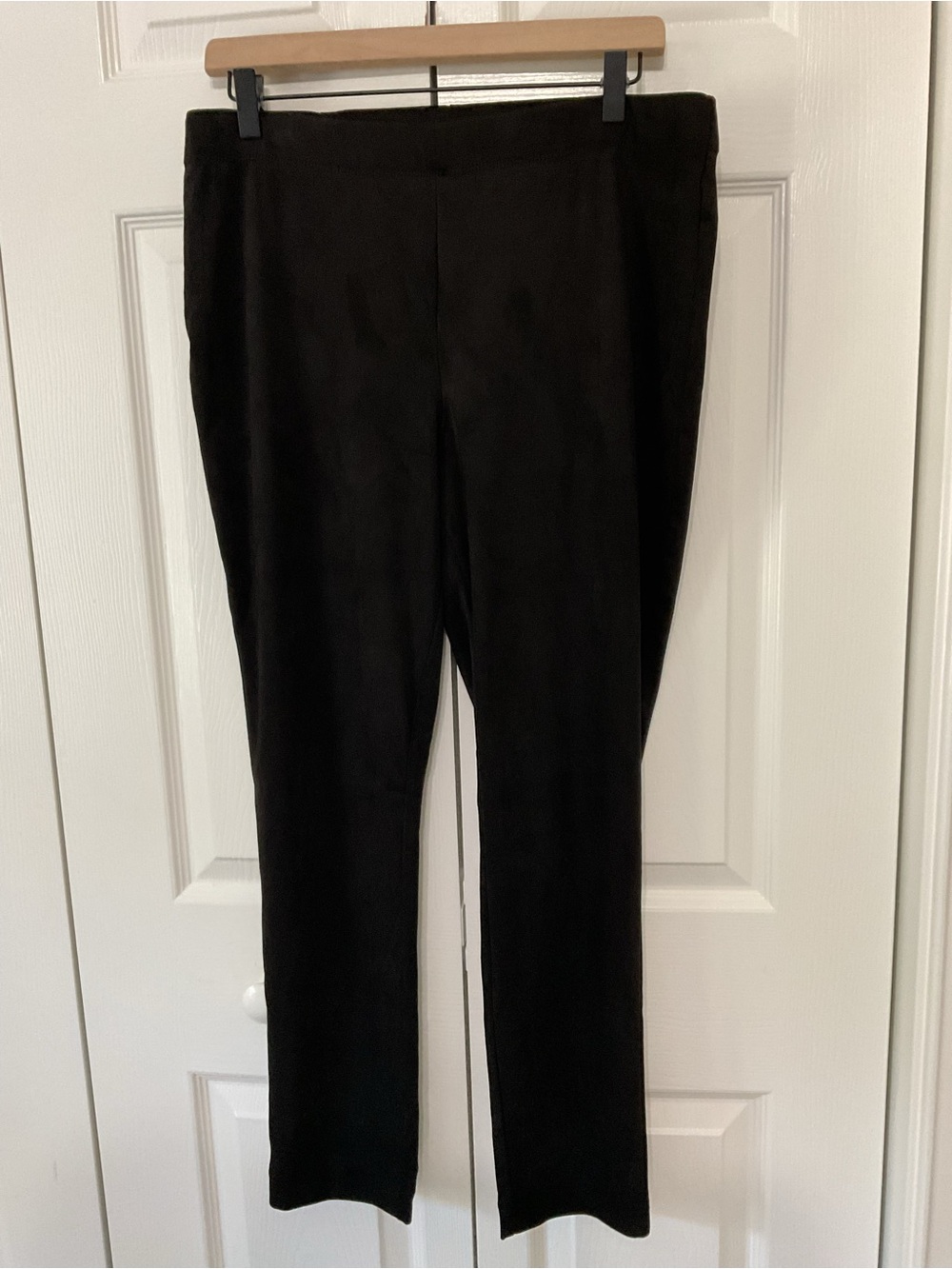 Susan Gravel faux suede Black Women’s Stretch Pants